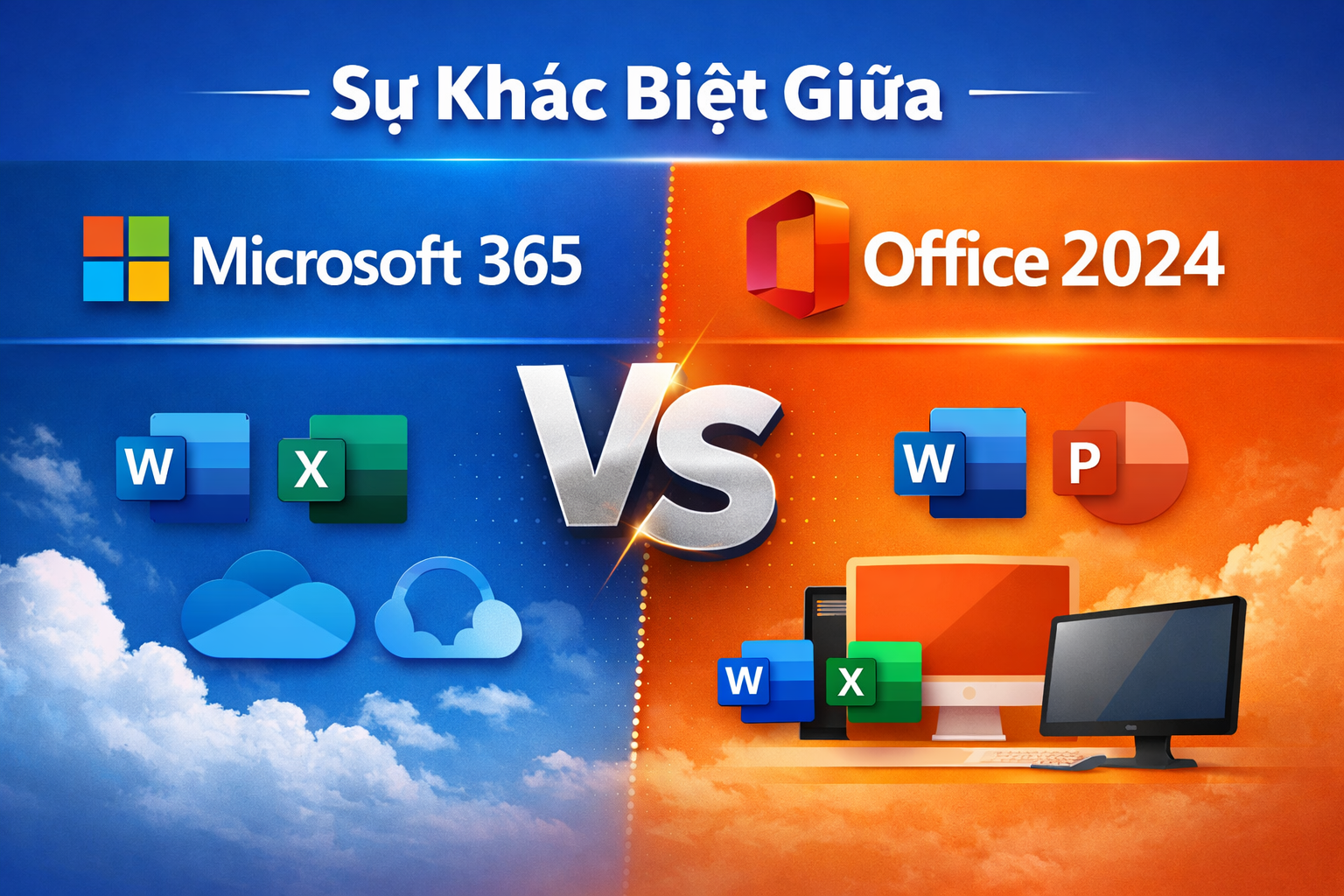 Sự Khác Biệt Giữa Microsoft 365 và Office 2024